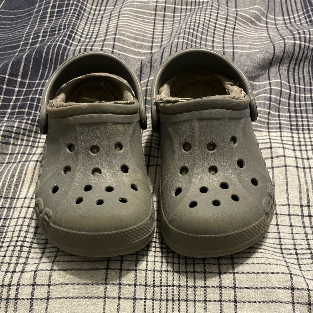 Fleece lined, toddler boy crocs